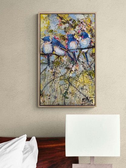 Anın İçinde Kuşlar Yağlı Boya Tablosu