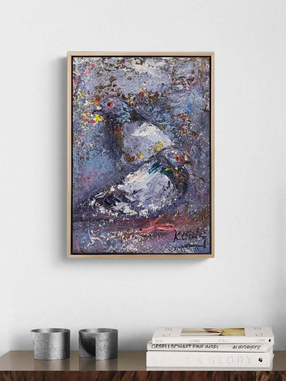 Güvercinlerin Gölgesinde Yağlı Boya Tablosu