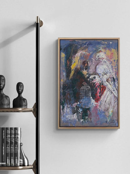 Kafesteki Sessizlik Yağlı Boya Tablosu