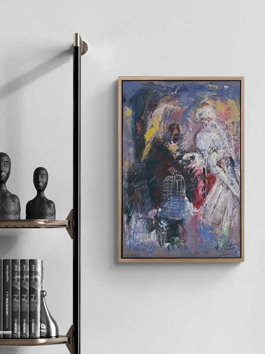 Kafesteki Sessizlik Yağlı Boya Tablosu