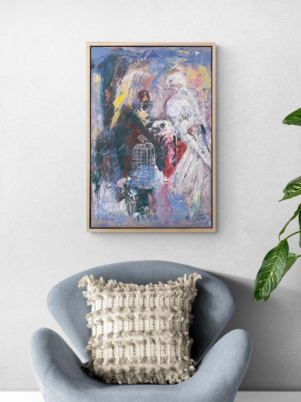 Kafesteki Sessizlik Yağlı Boya Tablosu