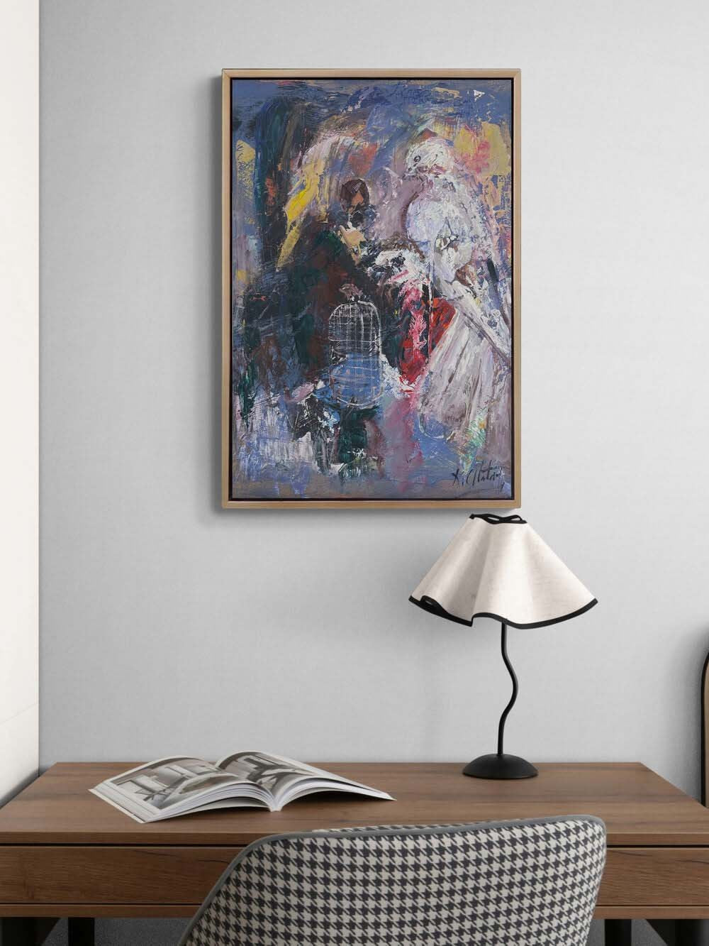 Kafesteki Sessizlik Yağlı Boya Tablosu