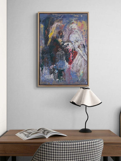 Kafesteki Sessizlik Yağlı Boya Tablosu