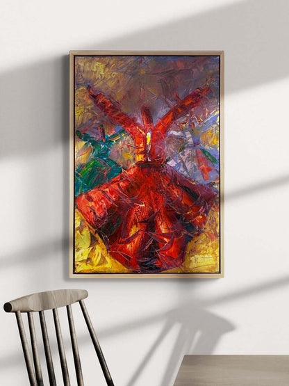 Ruhun Dönüşü Semazenler Yağlı Boya Tablosu