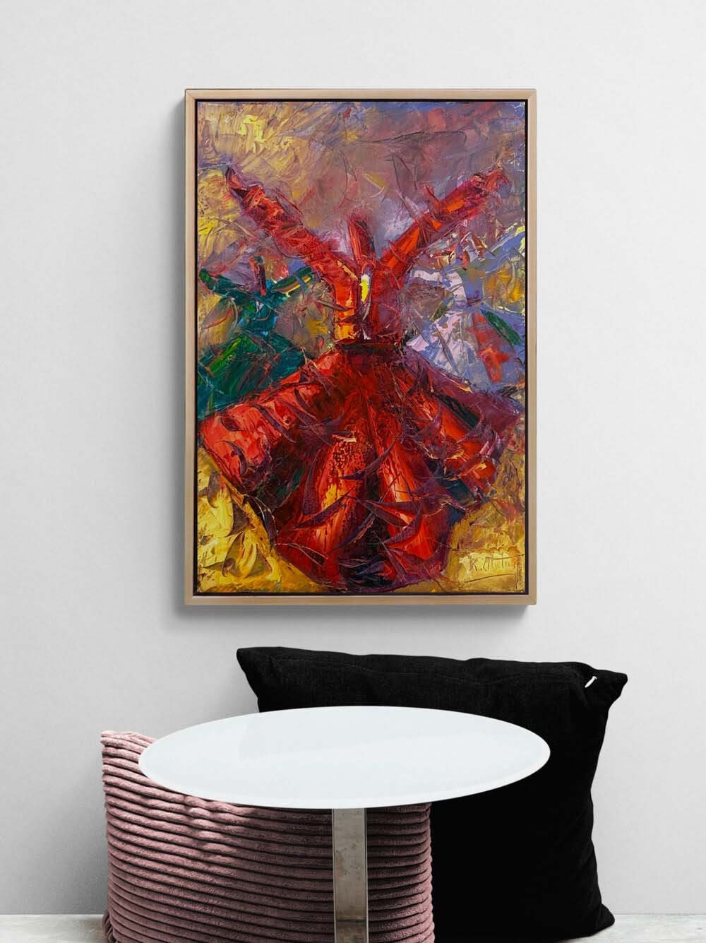 Ruhun Dönüşü Semazenler Yağlı Boya Tablosu