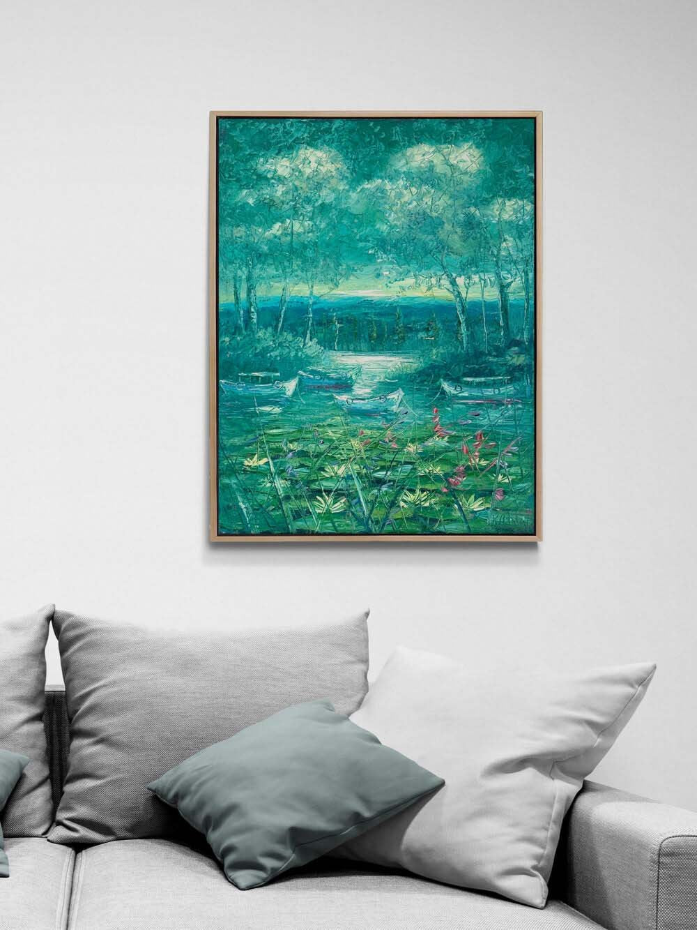 Doğanın Yansıması Nilüferler Yağlı Boya Tablosu