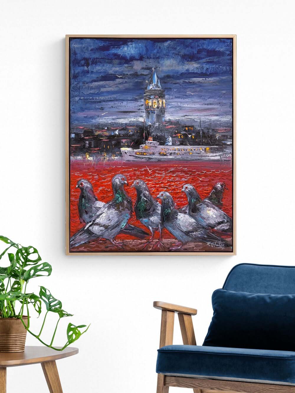 Galata’nın Yankısı Yağlı Boya Tablosu