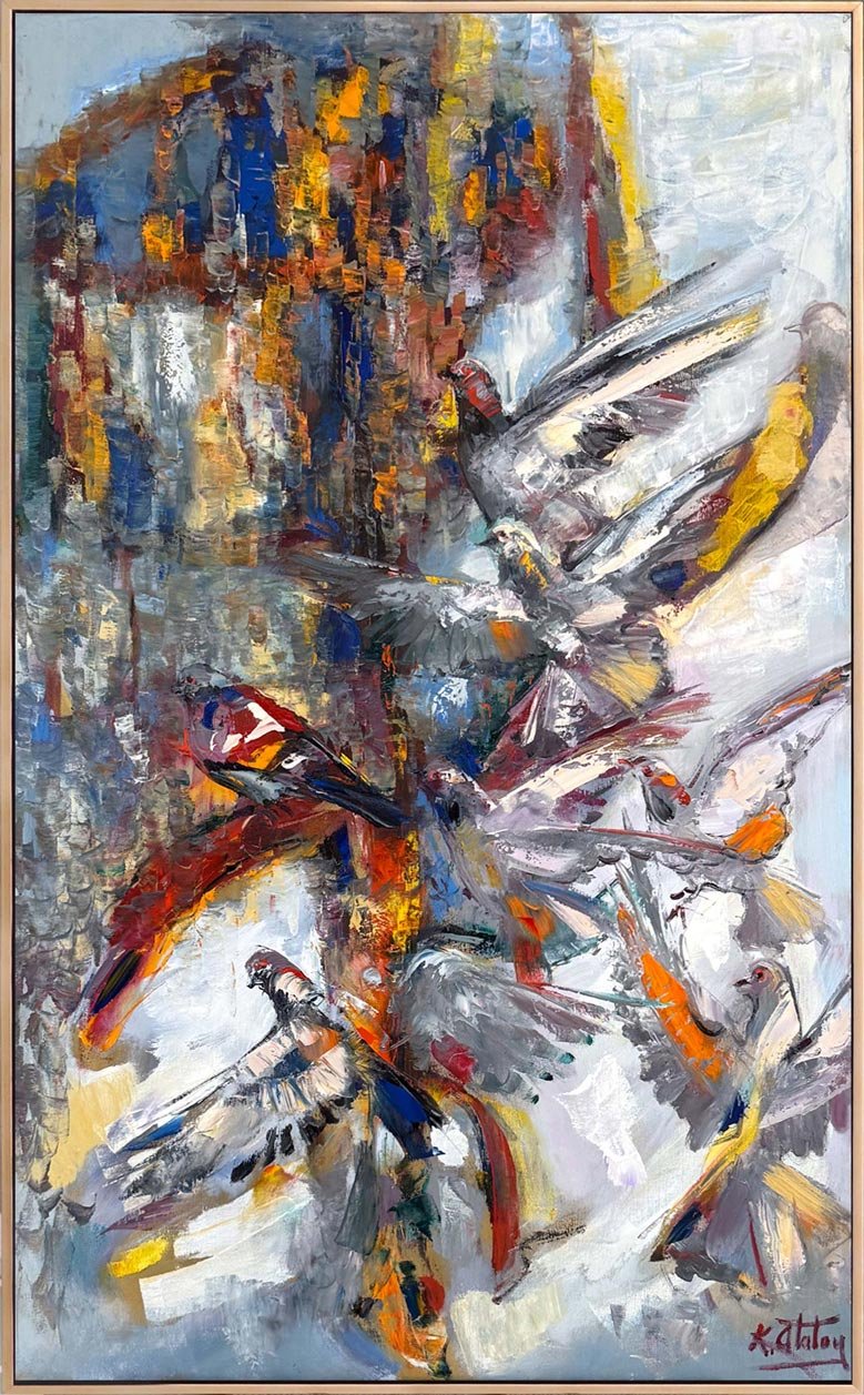 Kuşların Düşü Yağlı Boya Tablosu