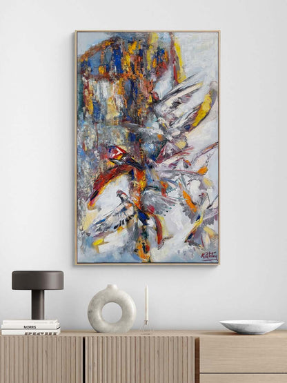 Kuşların Düşü Yağlı Boya Tablosu