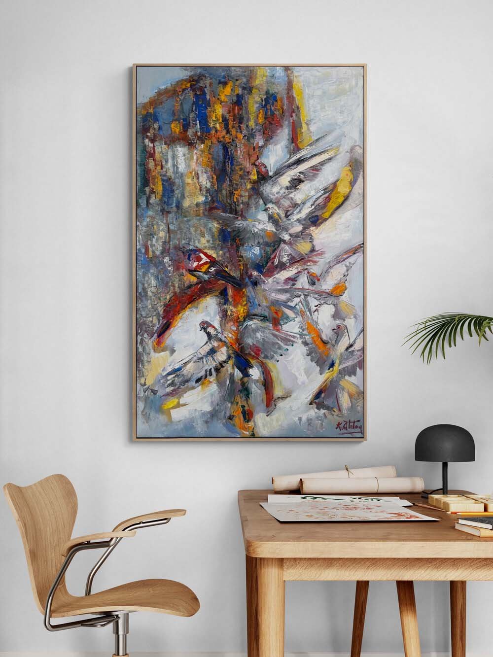 Kuşların Düşü Yağlı Boya Tablosu