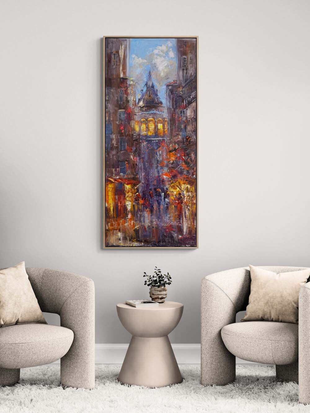 Şehrin Gürültüsü Yağlı Boya Tablosu