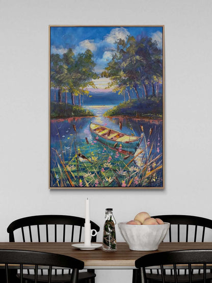 Suyun Üzerinde Zaman Yağlı Boya Tablosu