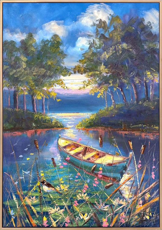 Suyun Üzerinde Zaman Yağlı Boya Tablosu