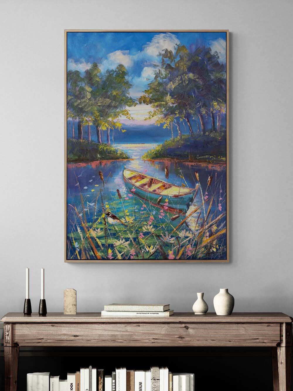 Suyun Üzerinde Zaman Yağlı Boya Tablosu