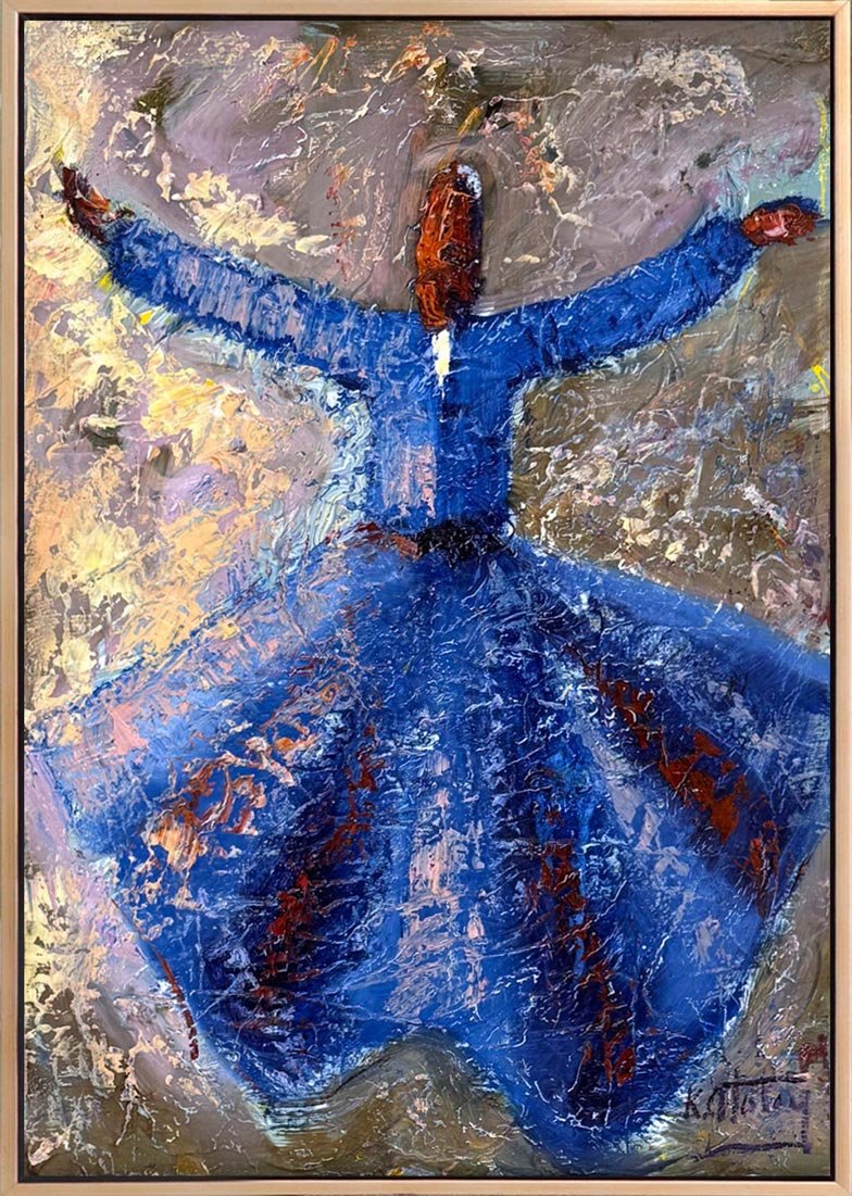 İlahi Dengede Semazen Yağlı Boya Tablosu