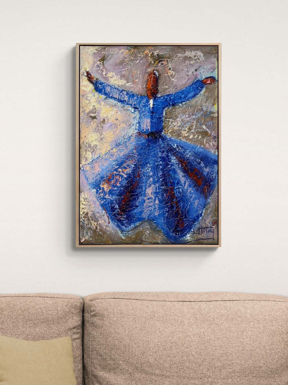 İlahi Dengede Semazen Yağlı Boya Tablosu