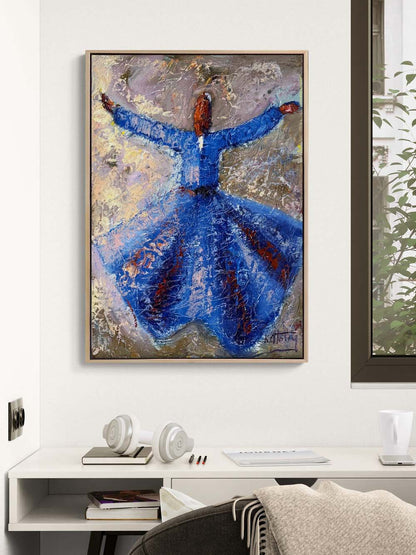 İlahi Dengede Semazen Yağlı Boya Tablosu