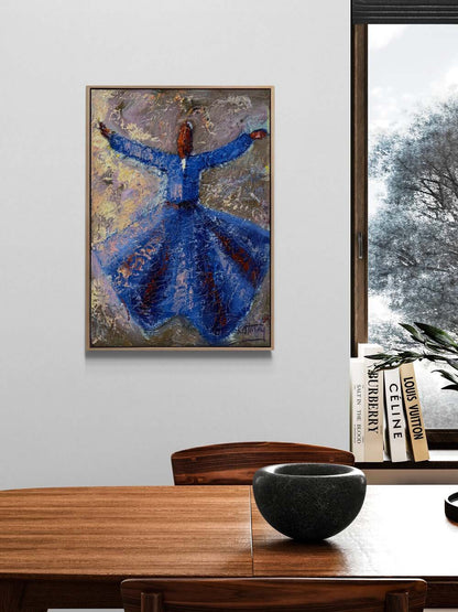 İlahi Dengede Semazen Yağlı Boya Tablosu