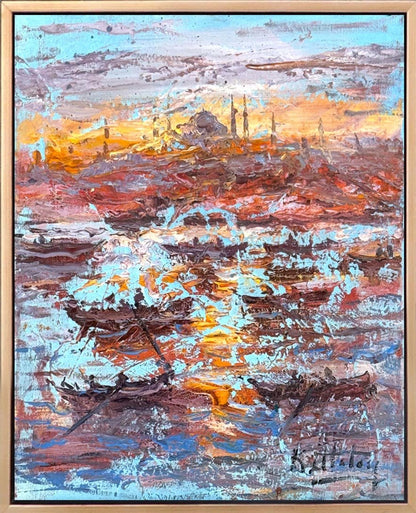 Boğazda Bir Nefes Yağlı Boya Tablosu