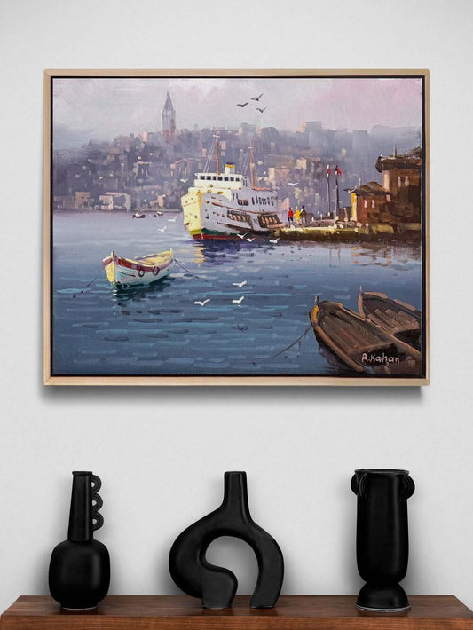 Boğaz'da Vapur Yağlı Boya Tablosu