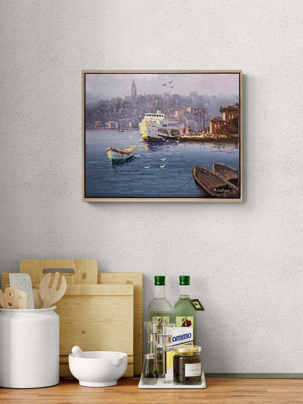 Boğaz'da Vapur Yağlı Boya Tablosu