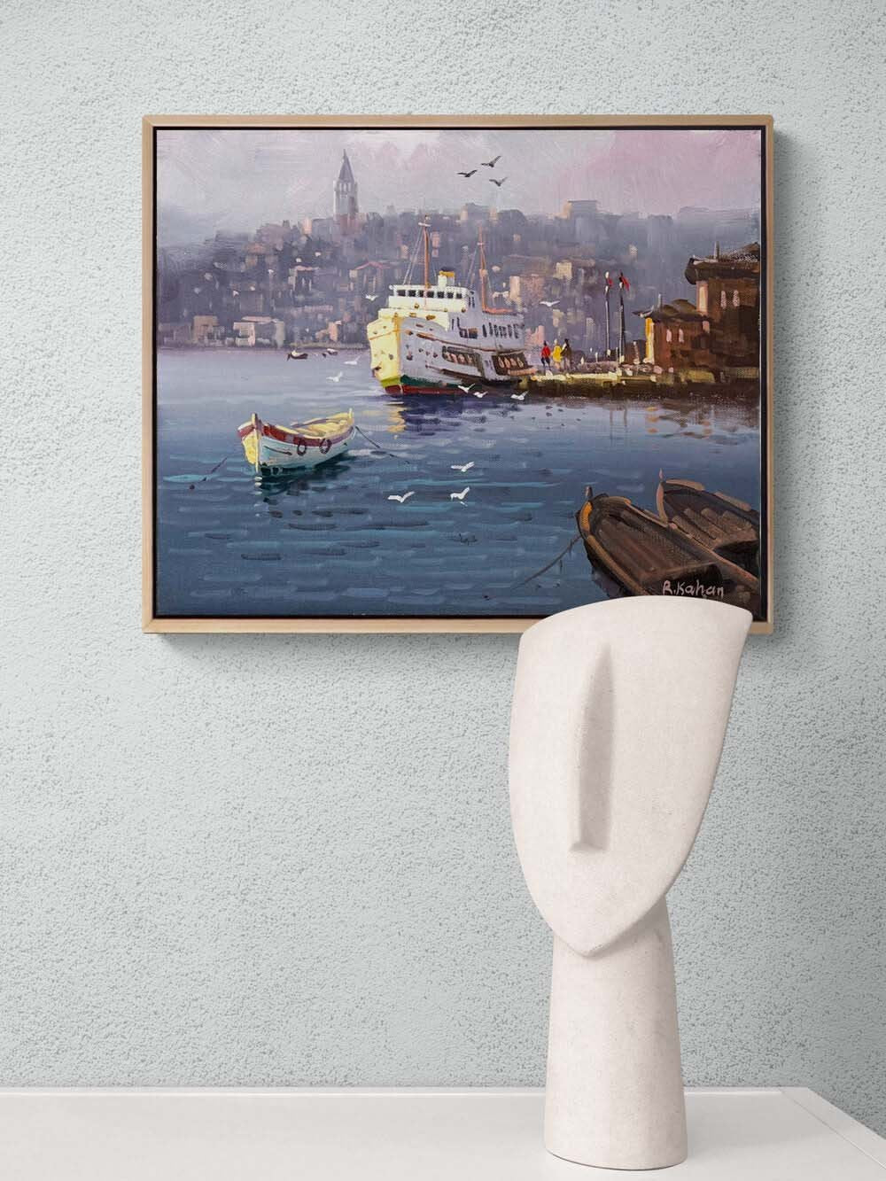 Boğaz'da Vapur Yağlı Boya Tablosu