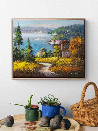 Denize İnilen Yol Yağlı Boya Tablosu