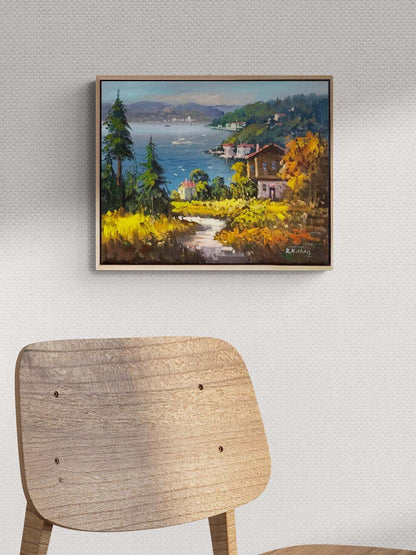 Denize İnilen Yol Yağlı Boya Tablosu