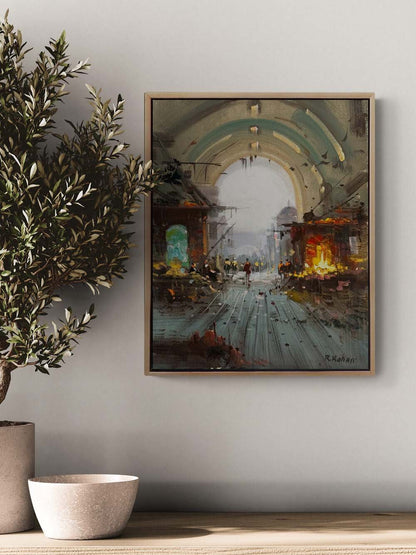 Hafızalarda Bir Sokak Yağlı Boya Tablosu