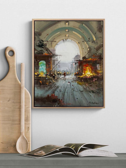 Hafızalarda Bir Sokak Yağlı Boya Tablosu