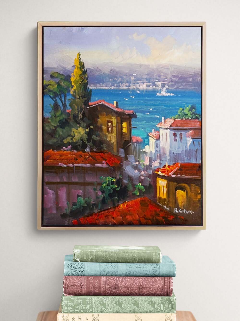 Denize Açılan Hatıra Yağlı Boya Tablosu