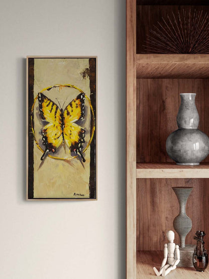 Kelebek ve Işık Yağlı Boya Tablosu