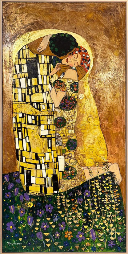 Sessiz Bir Öpücük Yağlı Boya Tablosu