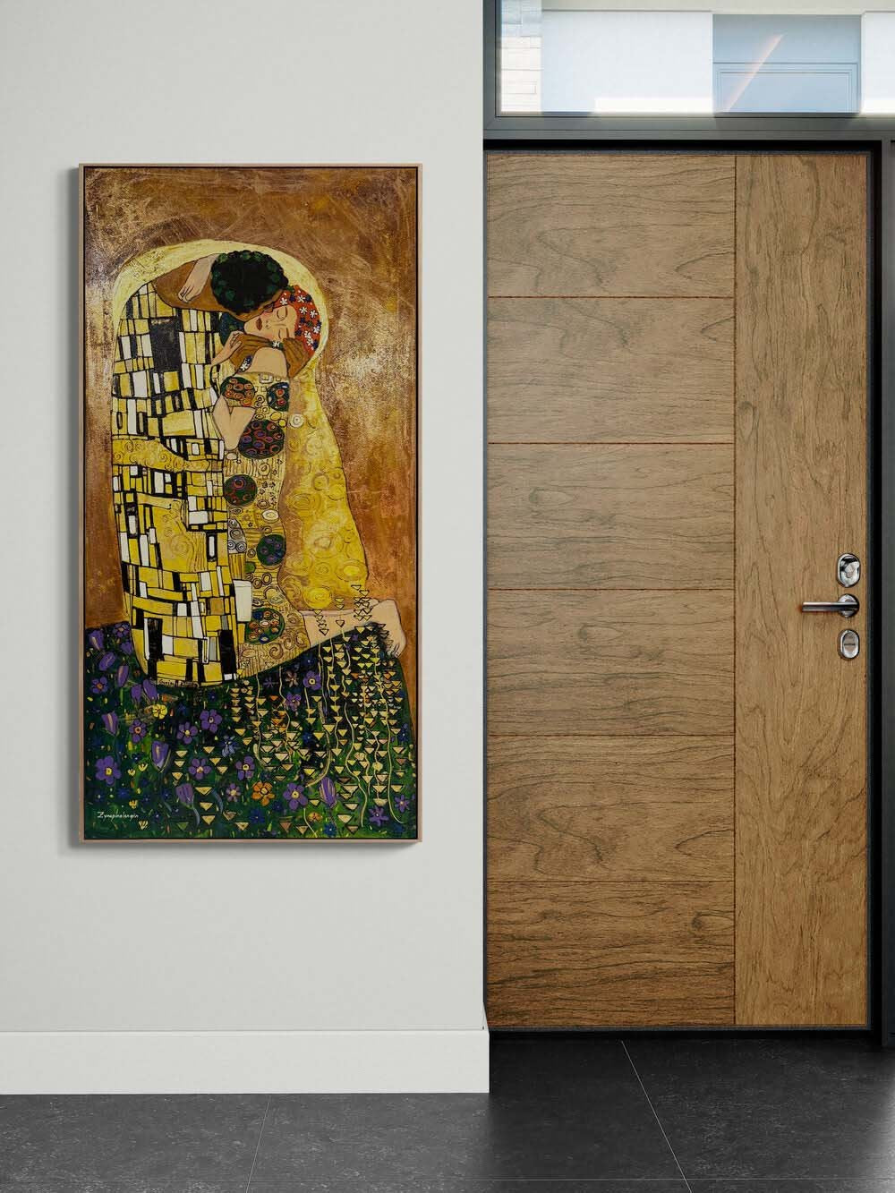 Sessiz Bir Öpücük Yağlı Boya Tablosu