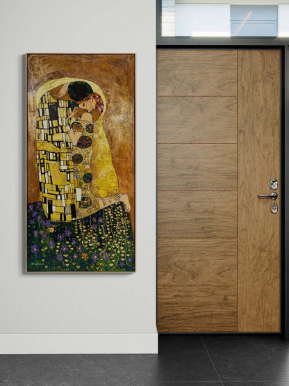 Sessiz Bir Öpücük Yağlı Boya Tablosu