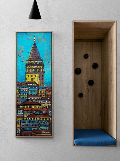 Bir Rüyanın İçinde Galata Yağlı Boya Tablosu