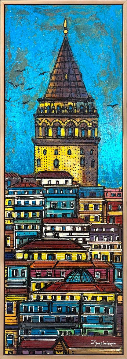Bir Rüyanın İçinde Galata Yağlı Boya Tablosu