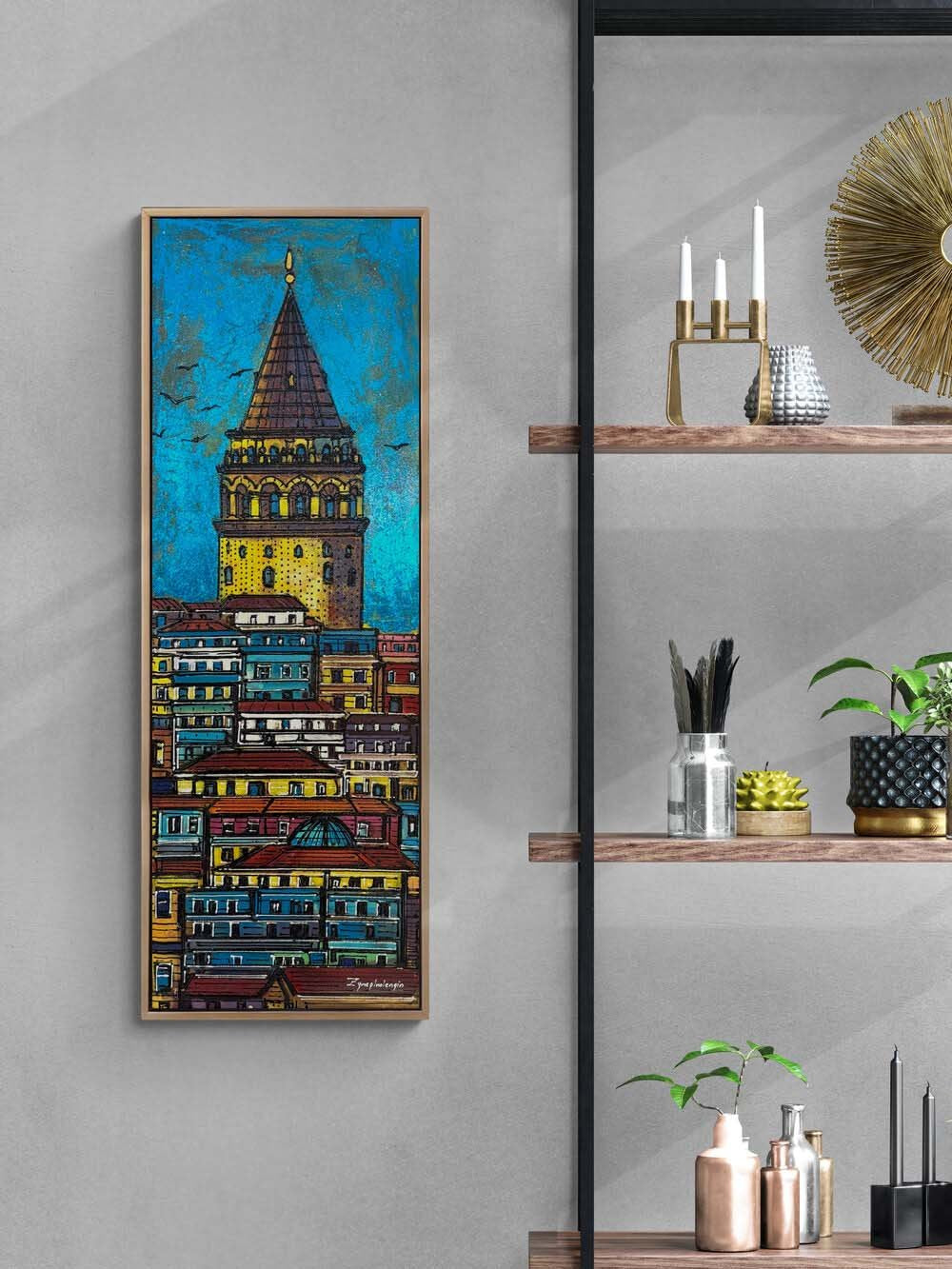 Bir Rüyanın İçinde Galata Yağlı Boya Tablosu