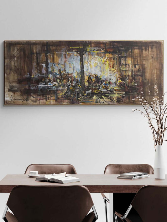 Duman ve Gün Işığı Yağlı Boya Tablosu