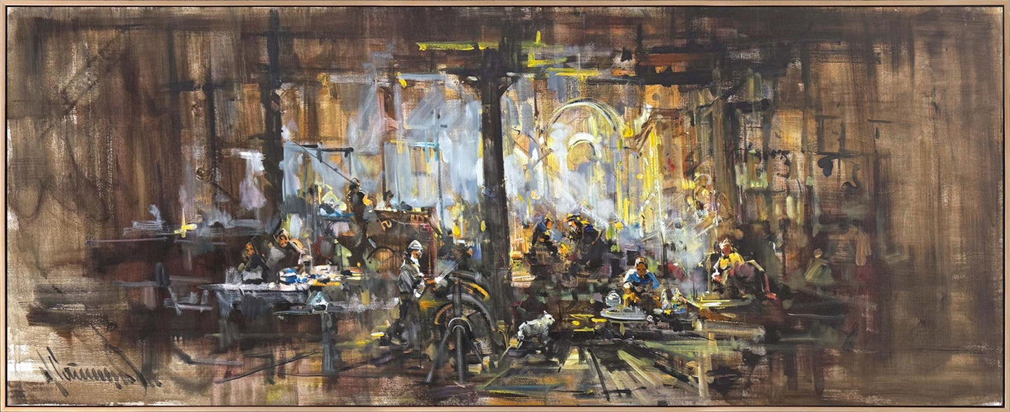 Duman ve Gün Işığı Yağlı Boya Tablosu