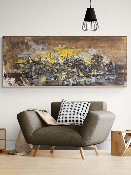 Zamanın İçinde Çarklar Yağlı Boya Tablosu