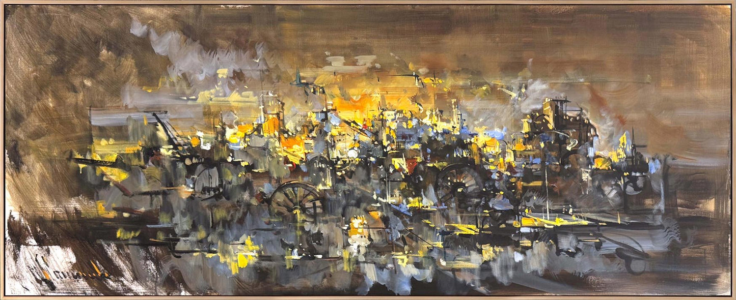 Zamanın İçinde Çarklar Yağlı Boya Tablosu