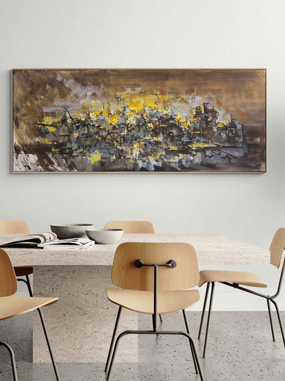 Zamanın İçinde Çarklar Yağlı Boya Tablosu