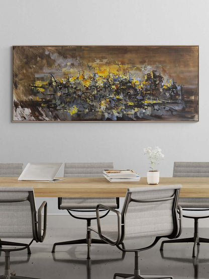 Zamanın İçinde Çarklar Yağlı Boya Tablosu