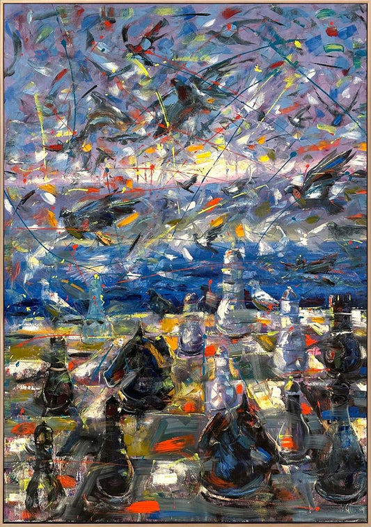 Boğazda Satranç Hamleleri Yağlı Boya Tablosu