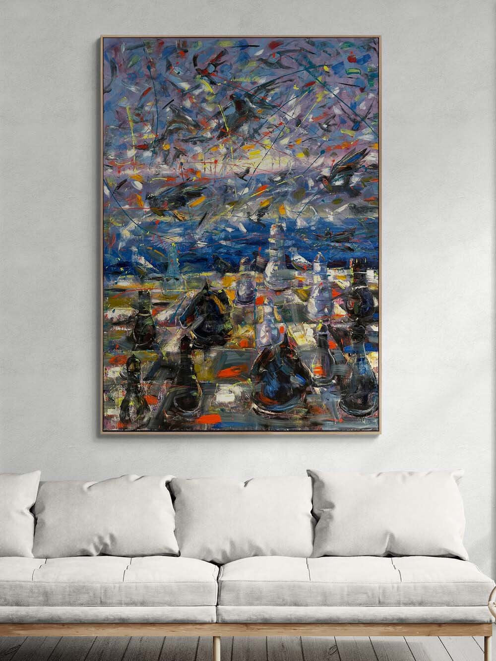 Boğazda Satranç Hamleleri Yağlı Boya Tablosu