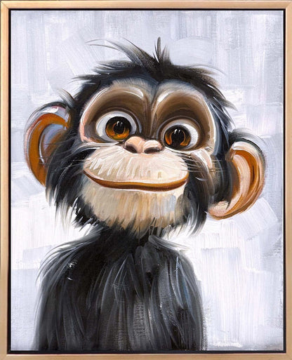 Sevimli Maymun Yağlı Boya Tablosu