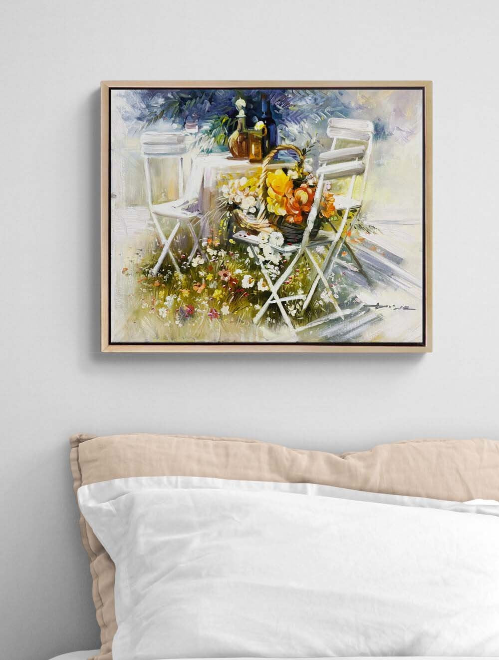 Bahçede Yaz Yağlı Boya Tablosu