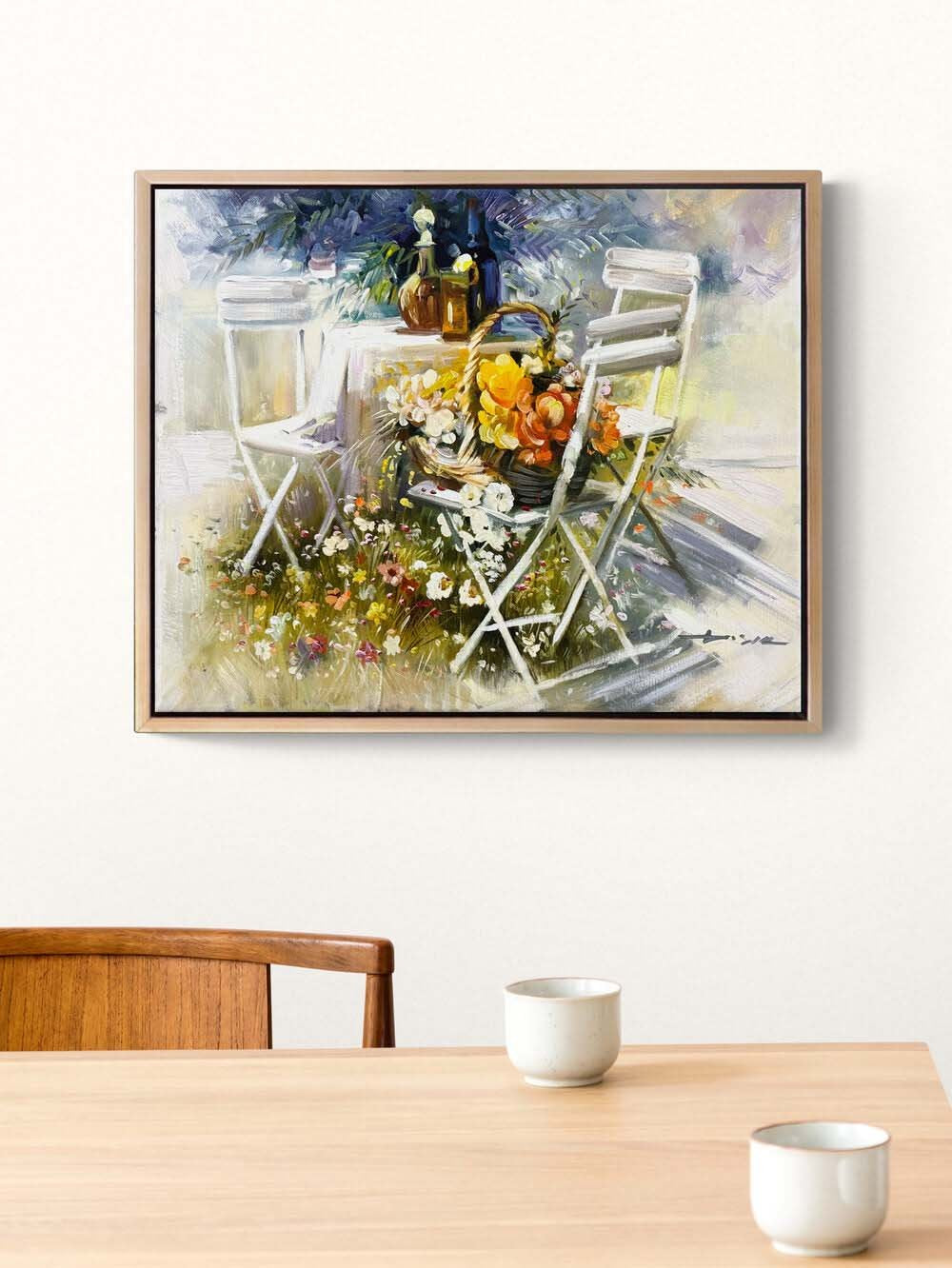 Bahçede Yaz Yağlı Boya Tablosu