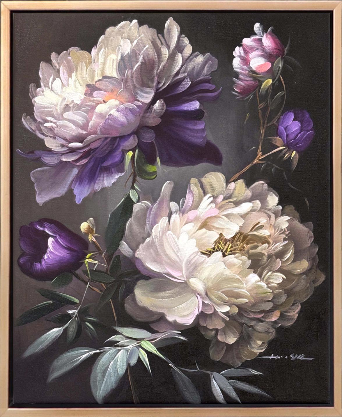 Şakayık Çiçeği Yağlı Boya Tablosu